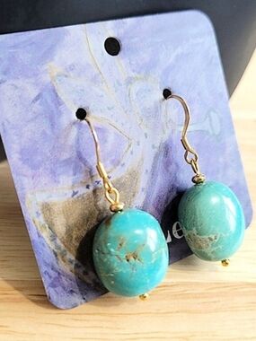 Hand Crafted Turquoise 14K Gold Filled Drop Earrings